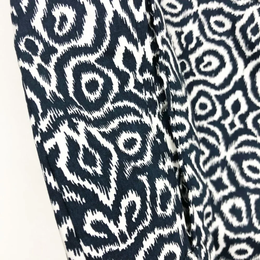 J. Crew Skirt Women's Size 8 Navy Blue White Ikat Print Mini
